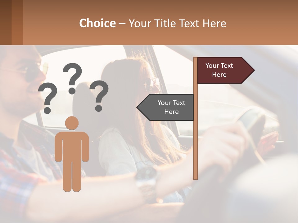 A Man And A Woman Sitting In A Car PowerPoint Template