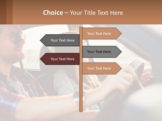 A Man And A Woman Sitting In A Car PowerPoint Template