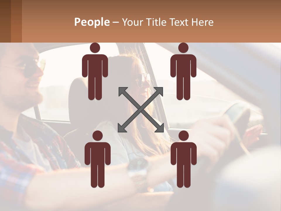 A Man And A Woman Sitting In A Car PowerPoint Template