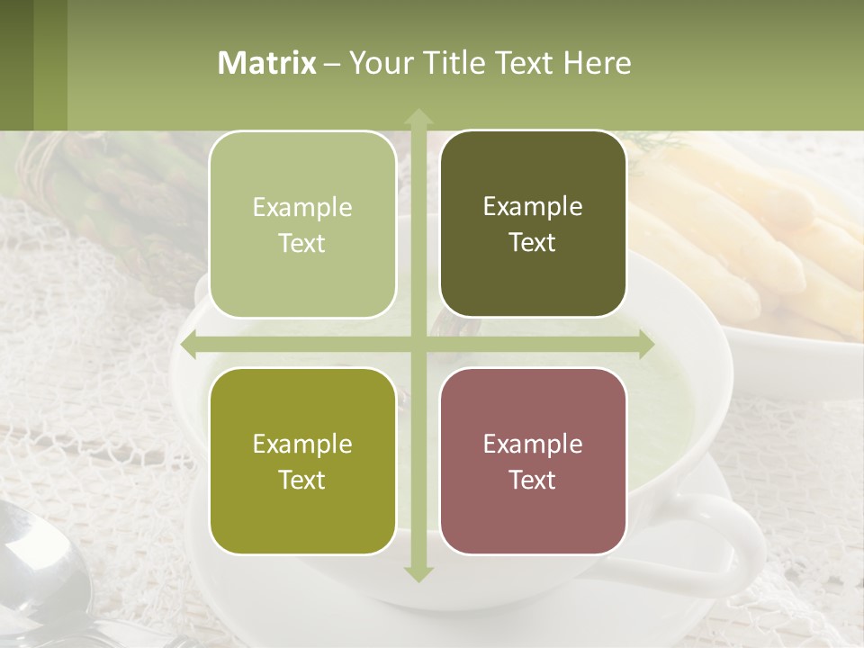 A Bowl Of Soup With Asparagus And Asparagus On The Side PowerPoint Template