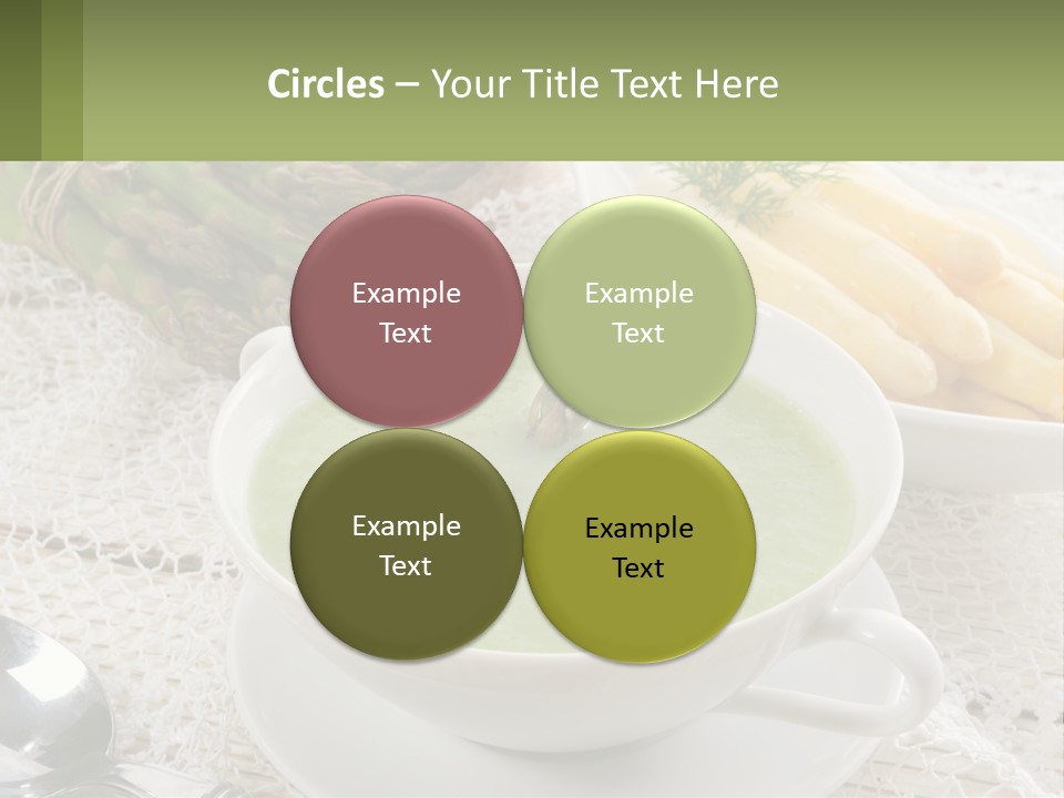 A Bowl Of Soup With Asparagus And Asparagus On The Side PowerPoint Template