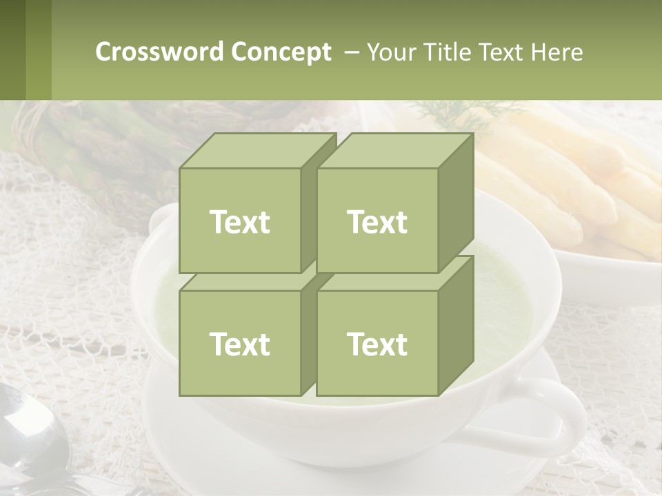 A Bowl Of Soup With Asparagus And Asparagus On The Side PowerPoint Template