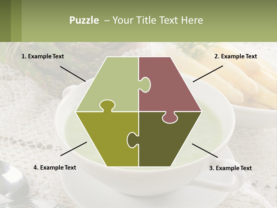 A Bowl Of Soup With Asparagus And Asparagus On The Side PowerPoint Template