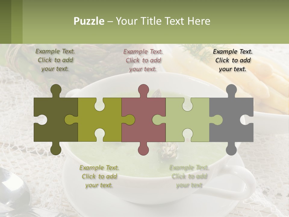 A Bowl Of Soup With Asparagus And Asparagus On The Side PowerPoint Template