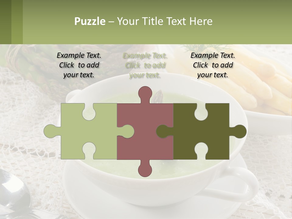 A Bowl Of Soup With Asparagus And Asparagus On The Side PowerPoint Template