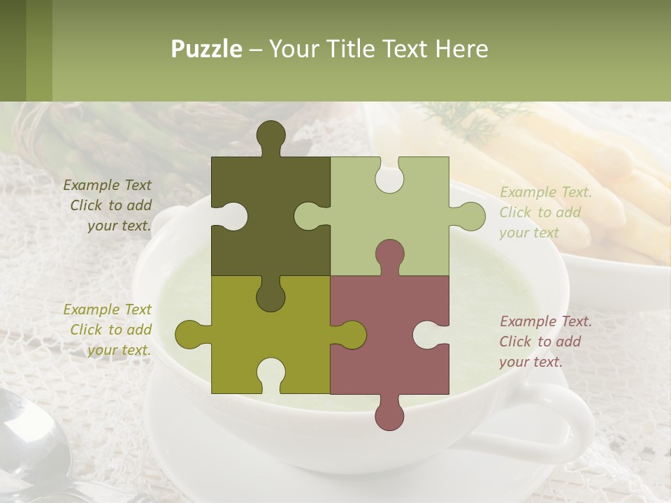 A Bowl Of Soup With Asparagus And Asparagus On The Side PowerPoint Template