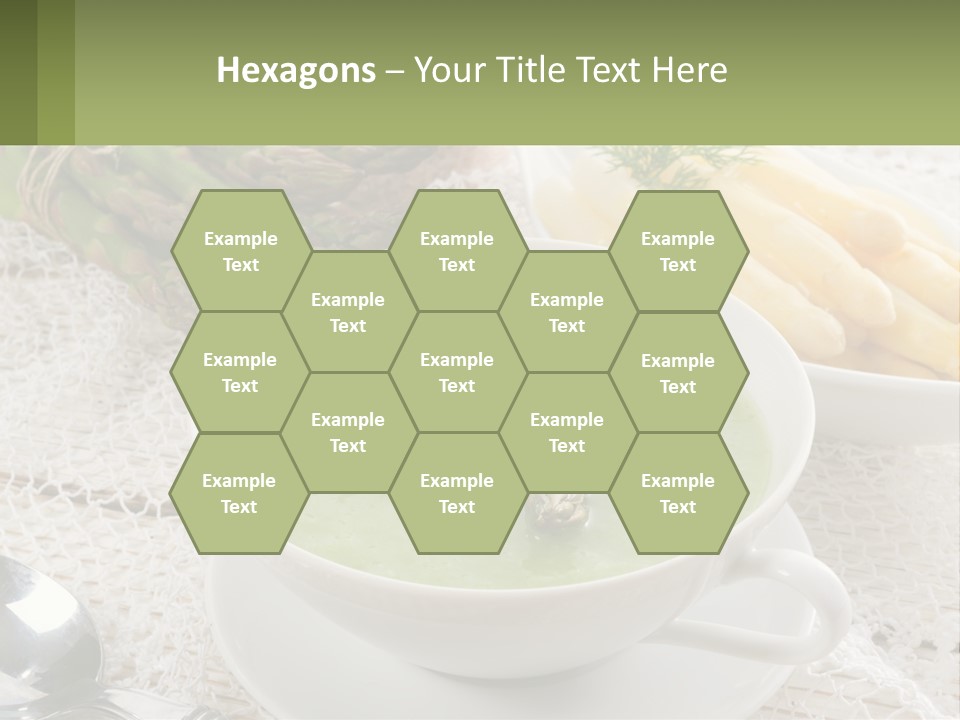 A Bowl Of Soup With Asparagus And Asparagus On The Side PowerPoint Template