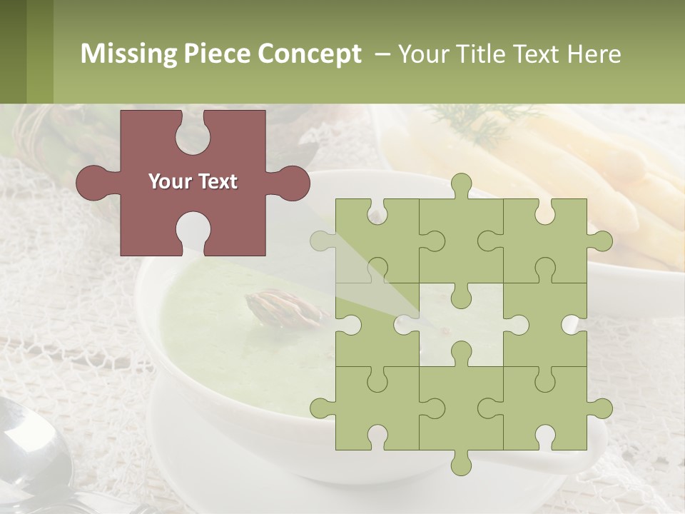A Bowl Of Soup With Asparagus And Asparagus On The Side PowerPoint Template