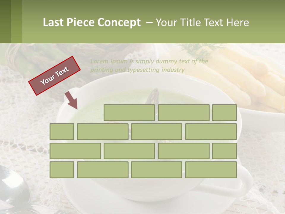 A Bowl Of Soup With Asparagus And Asparagus On The Side PowerPoint Template