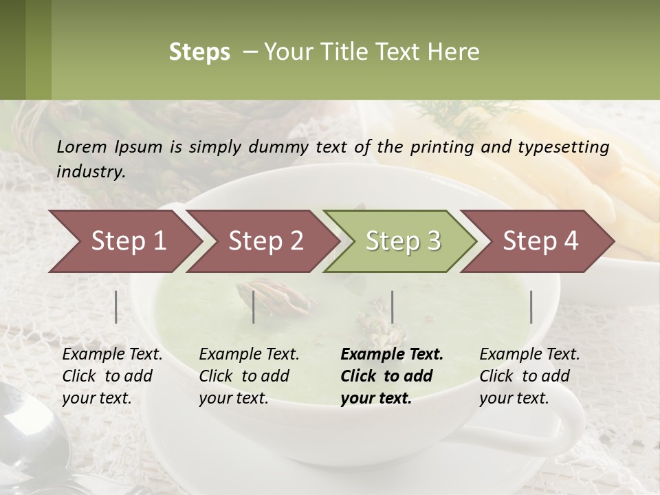 A Bowl Of Soup With Asparagus And Asparagus On The Side PowerPoint Template