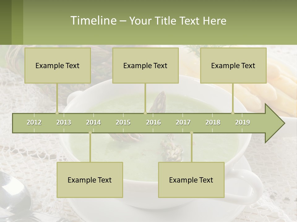 A Bowl Of Soup With Asparagus And Asparagus On The Side PowerPoint Template