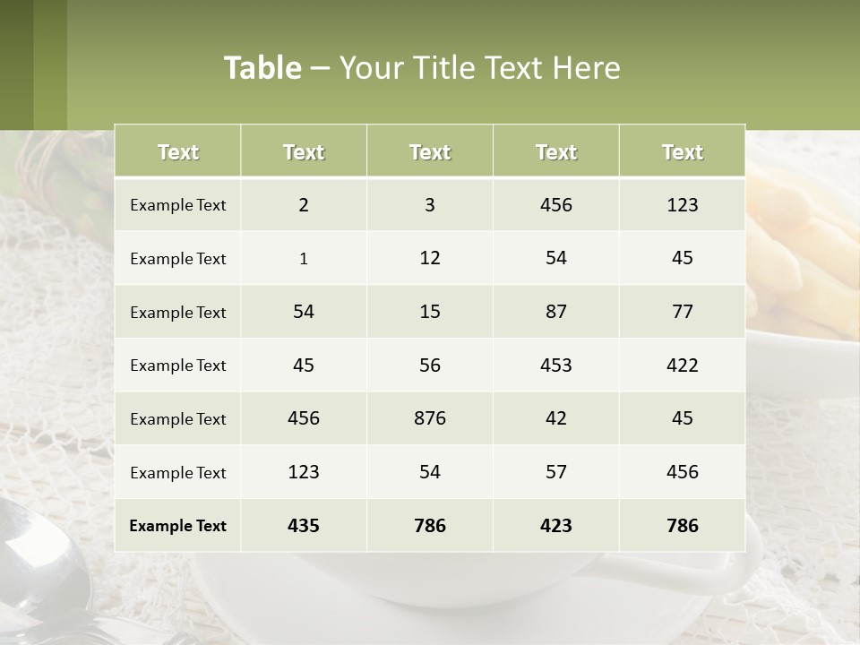 A Bowl Of Soup With Asparagus And Asparagus On The Side PowerPoint Template