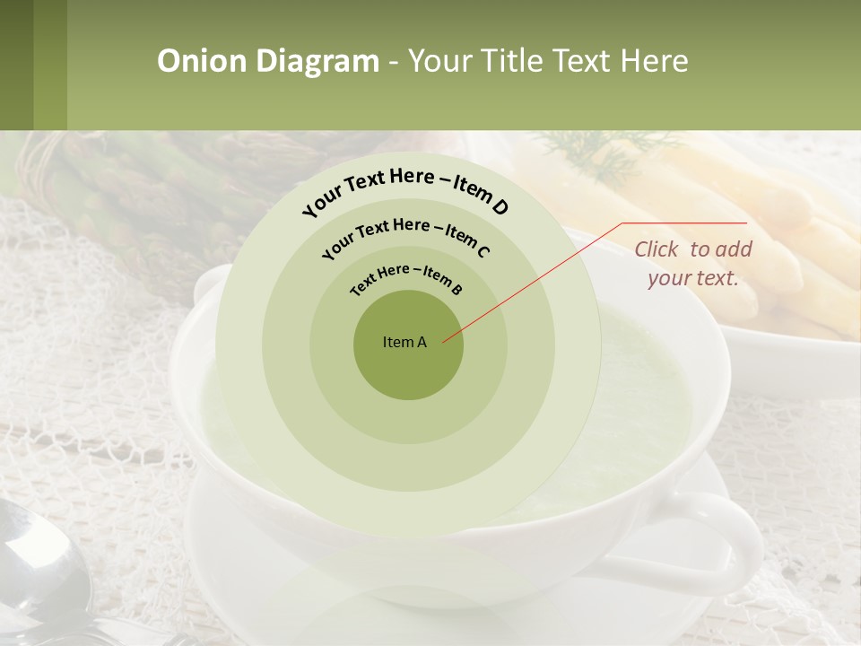 A Bowl Of Soup With Asparagus And Asparagus On The Side PowerPoint Template