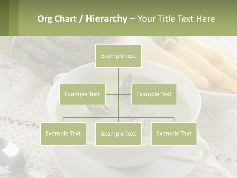 A Bowl Of Soup With Asparagus And Asparagus On The Side PowerPoint Template