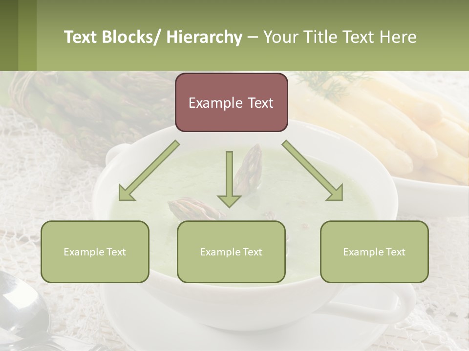 A Bowl Of Soup With Asparagus And Asparagus On The Side PowerPoint Template