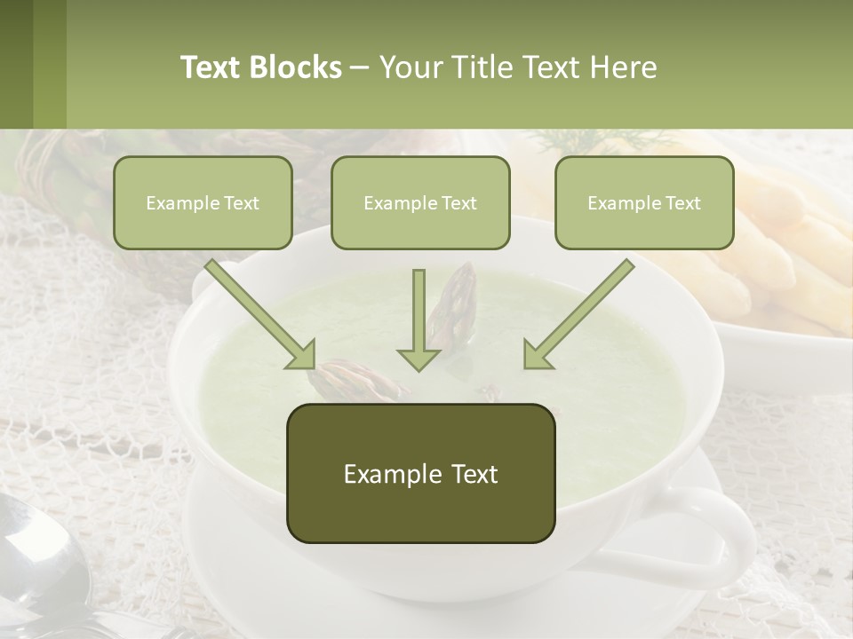 A Bowl Of Soup With Asparagus And Asparagus On The Side PowerPoint Template
