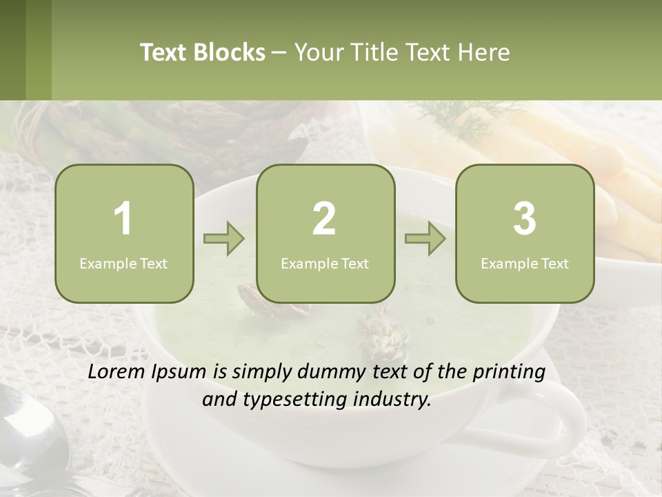 A Bowl Of Soup With Asparagus And Asparagus On The Side PowerPoint Template