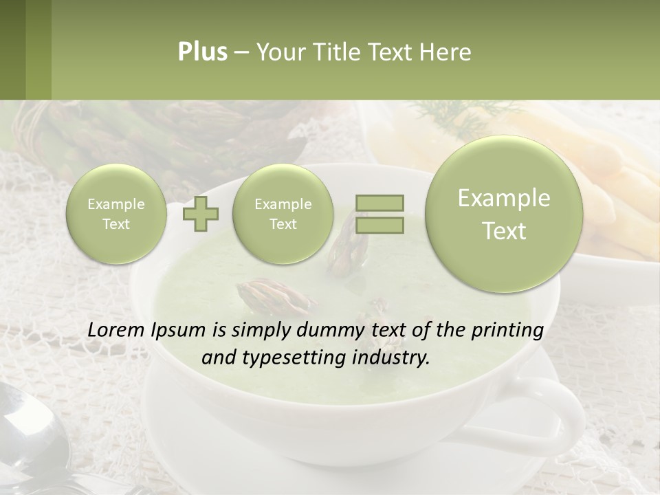 A Bowl Of Soup With Asparagus And Asparagus On The Side PowerPoint Template