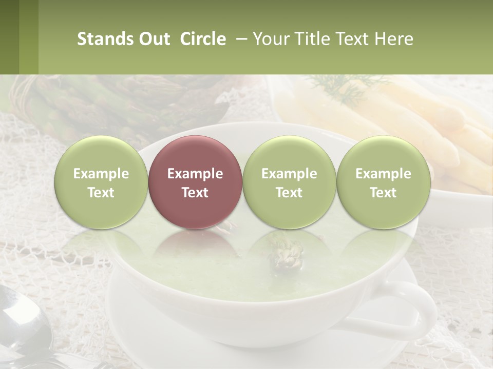 A Bowl Of Soup With Asparagus And Asparagus On The Side PowerPoint Template