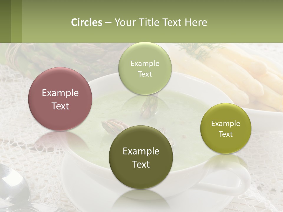 A Bowl Of Soup With Asparagus And Asparagus On The Side PowerPoint Template