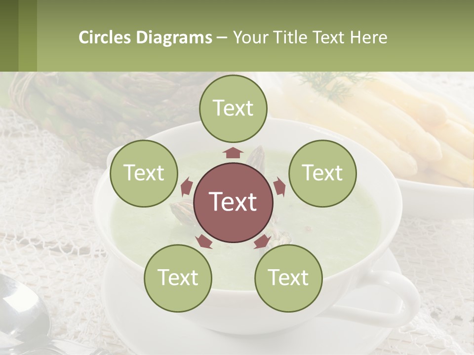 A Bowl Of Soup With Asparagus And Asparagus On The Side PowerPoint Template
