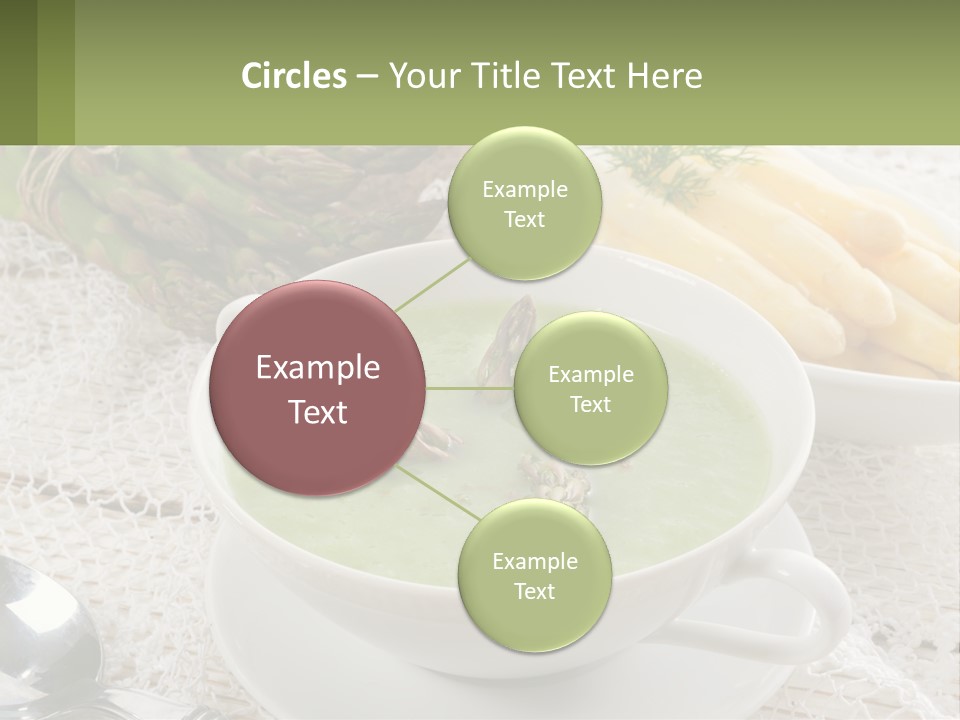 A Bowl Of Soup With Asparagus And Asparagus On The Side PowerPoint Template