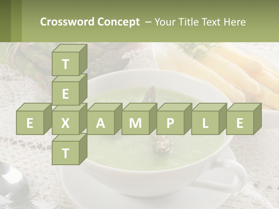 A Bowl Of Soup With Asparagus And Asparagus On The Side PowerPoint Template