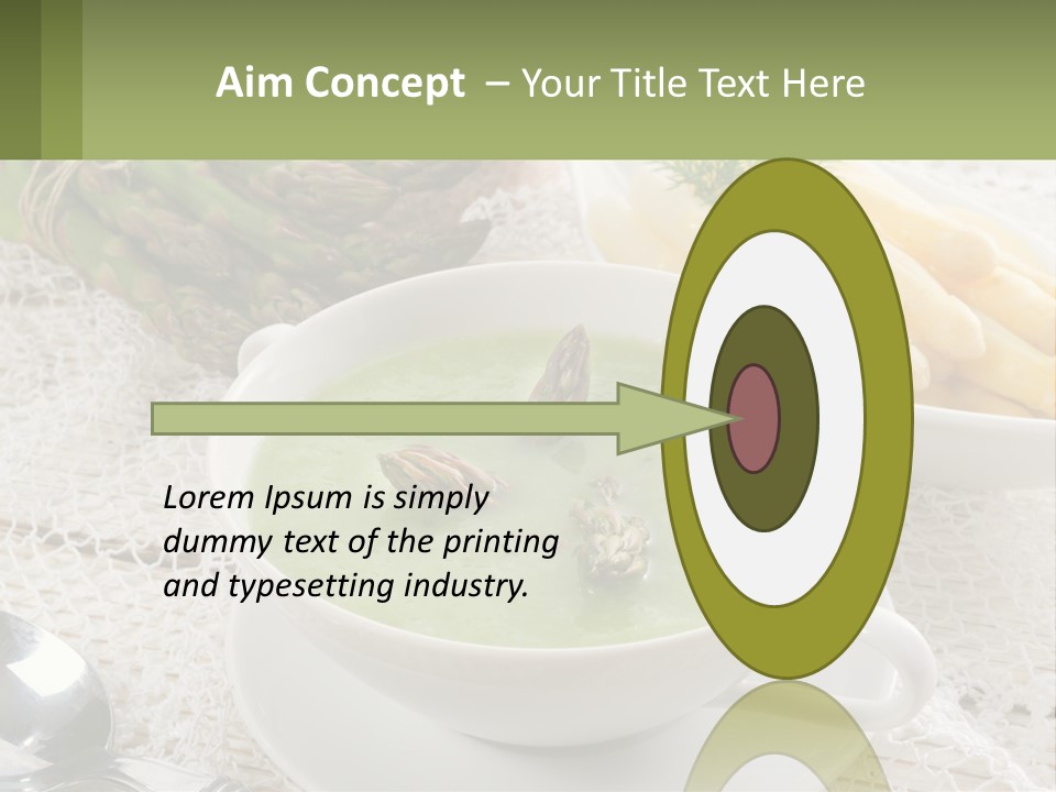A Bowl Of Soup With Asparagus And Asparagus On The Side PowerPoint Template