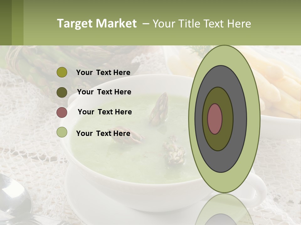 A Bowl Of Soup With Asparagus And Asparagus On The Side PowerPoint Template
