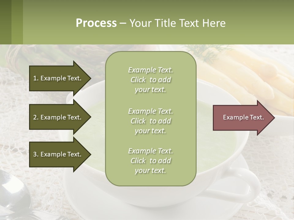 A Bowl Of Soup With Asparagus And Asparagus On The Side PowerPoint Template