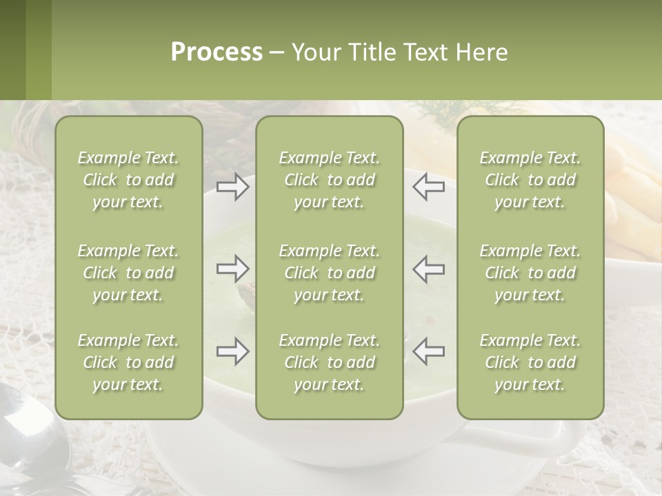 A Bowl Of Soup With Asparagus And Asparagus On The Side PowerPoint Template