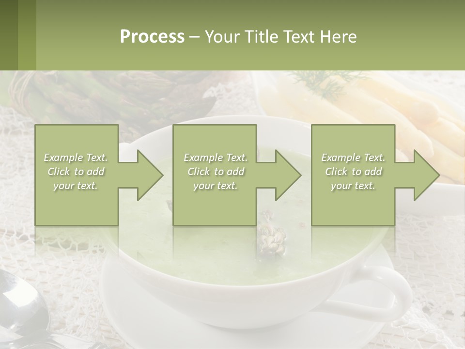 A Bowl Of Soup With Asparagus And Asparagus On The Side PowerPoint Template
