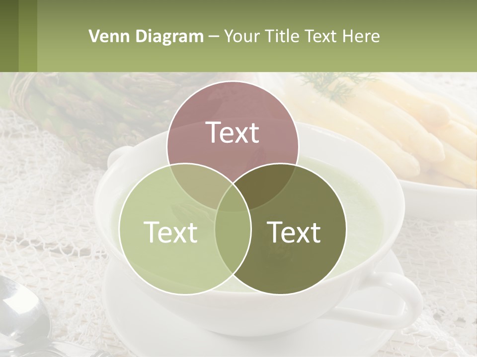 A Bowl Of Soup With Asparagus And Asparagus On The Side PowerPoint Template