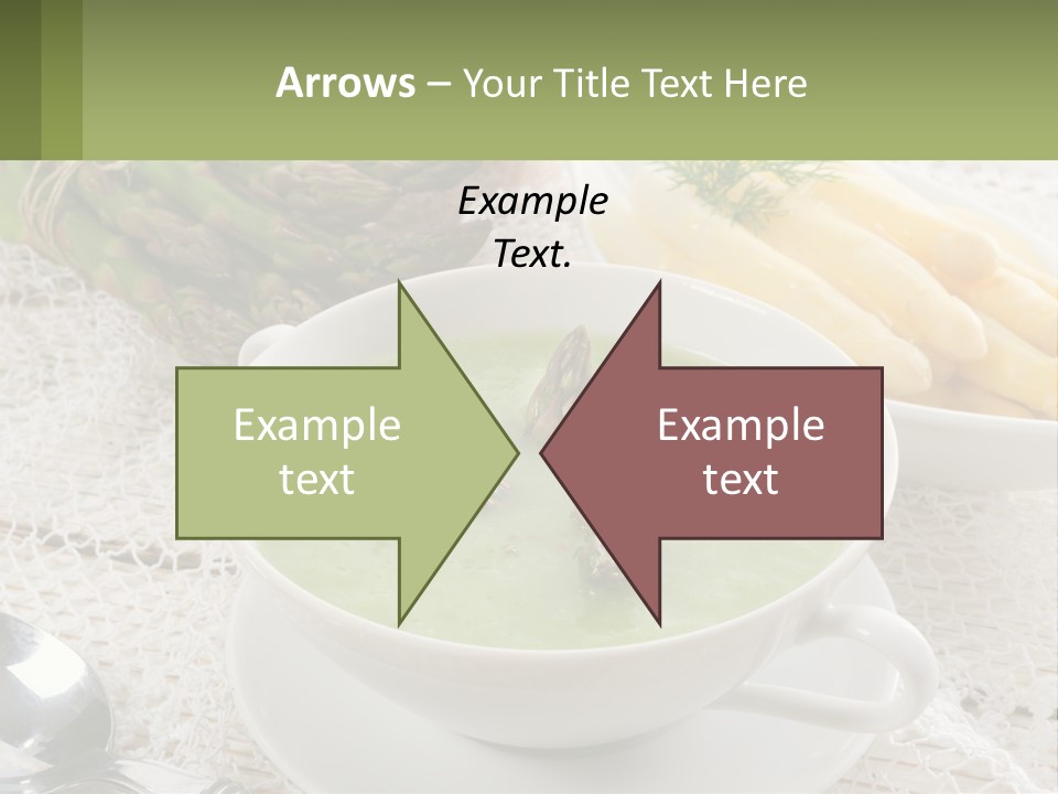 A Bowl Of Soup With Asparagus And Asparagus On The Side PowerPoint Template