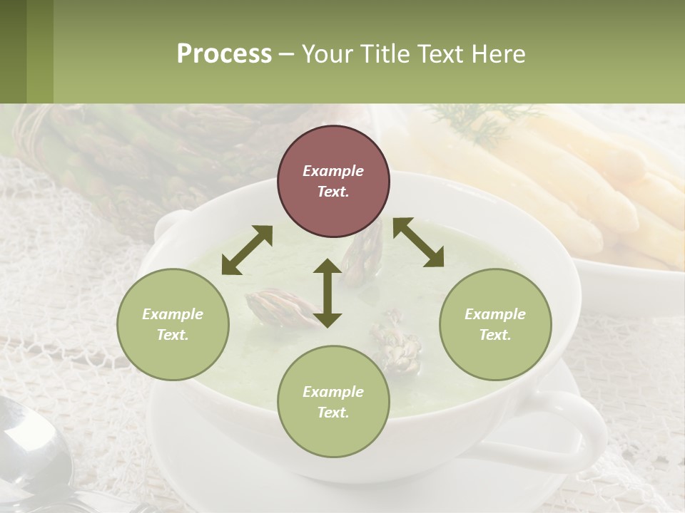 A Bowl Of Soup With Asparagus And Asparagus On The Side PowerPoint Template