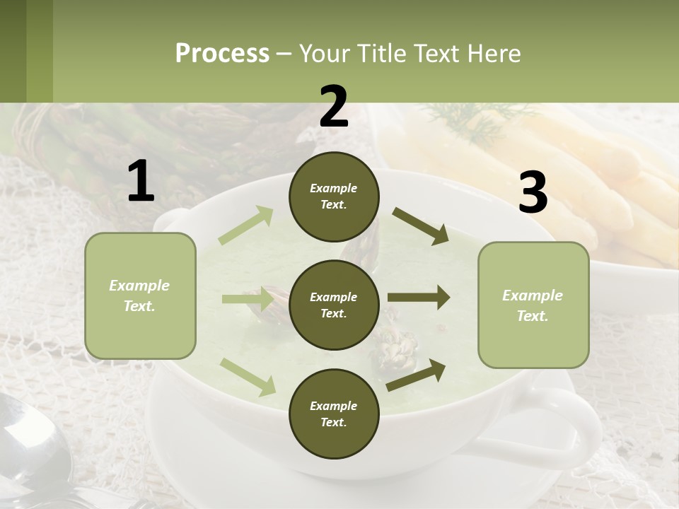 A Bowl Of Soup With Asparagus And Asparagus On The Side PowerPoint Template
