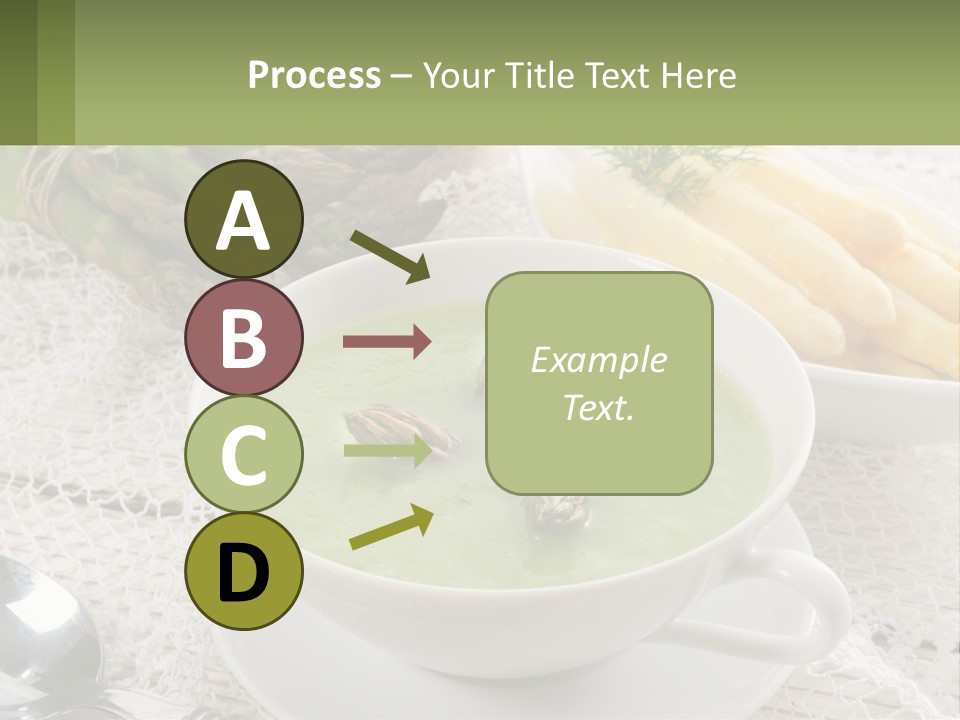 A Bowl Of Soup With Asparagus And Asparagus On The Side PowerPoint Template
