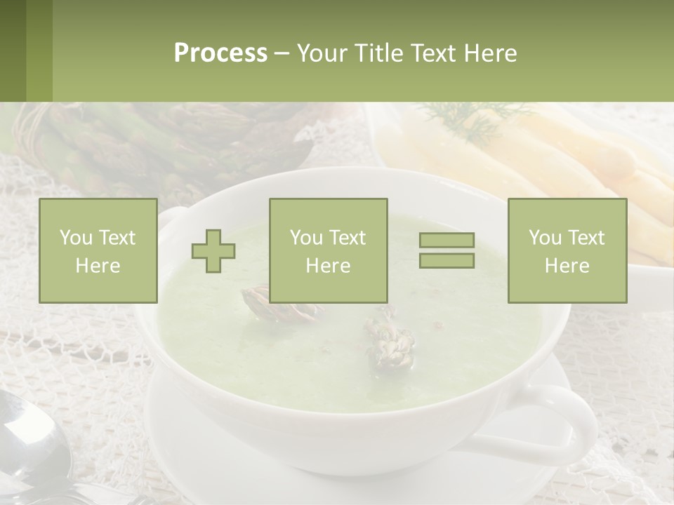 A Bowl Of Soup With Asparagus And Asparagus On The Side PowerPoint Template