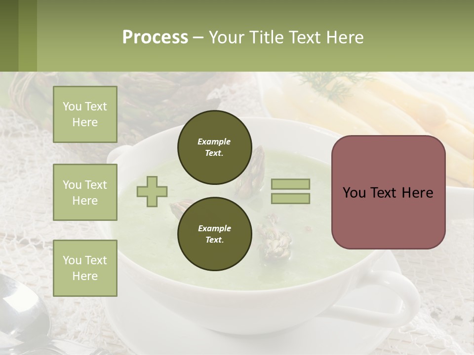 A Bowl Of Soup With Asparagus And Asparagus On The Side PowerPoint Template