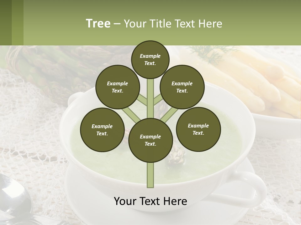 A Bowl Of Soup With Asparagus And Asparagus On The Side PowerPoint Template