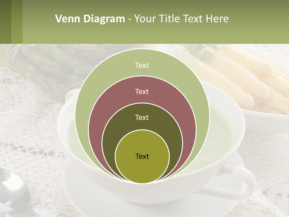 A Bowl Of Soup With Asparagus And Asparagus On The Side PowerPoint Template