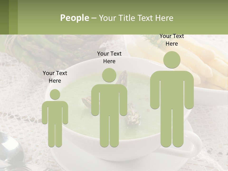 A Bowl Of Soup With Asparagus And Asparagus On The Side PowerPoint Template
