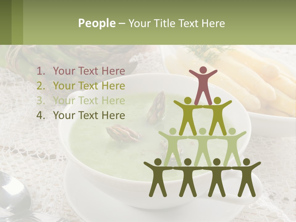 A Bowl Of Soup With Asparagus And Asparagus On The Side PowerPoint Template