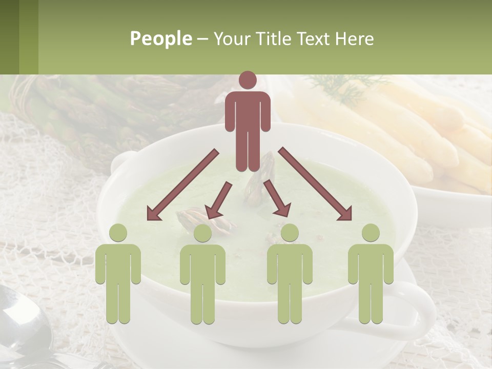 A Bowl Of Soup With Asparagus And Asparagus On The Side PowerPoint Template