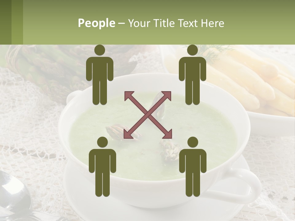 A Bowl Of Soup With Asparagus And Asparagus On The Side PowerPoint Template