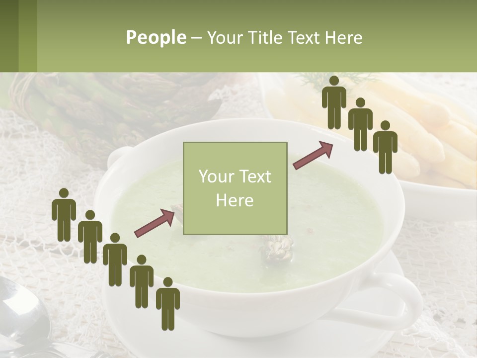 A Bowl Of Soup With Asparagus And Asparagus On The Side PowerPoint Template