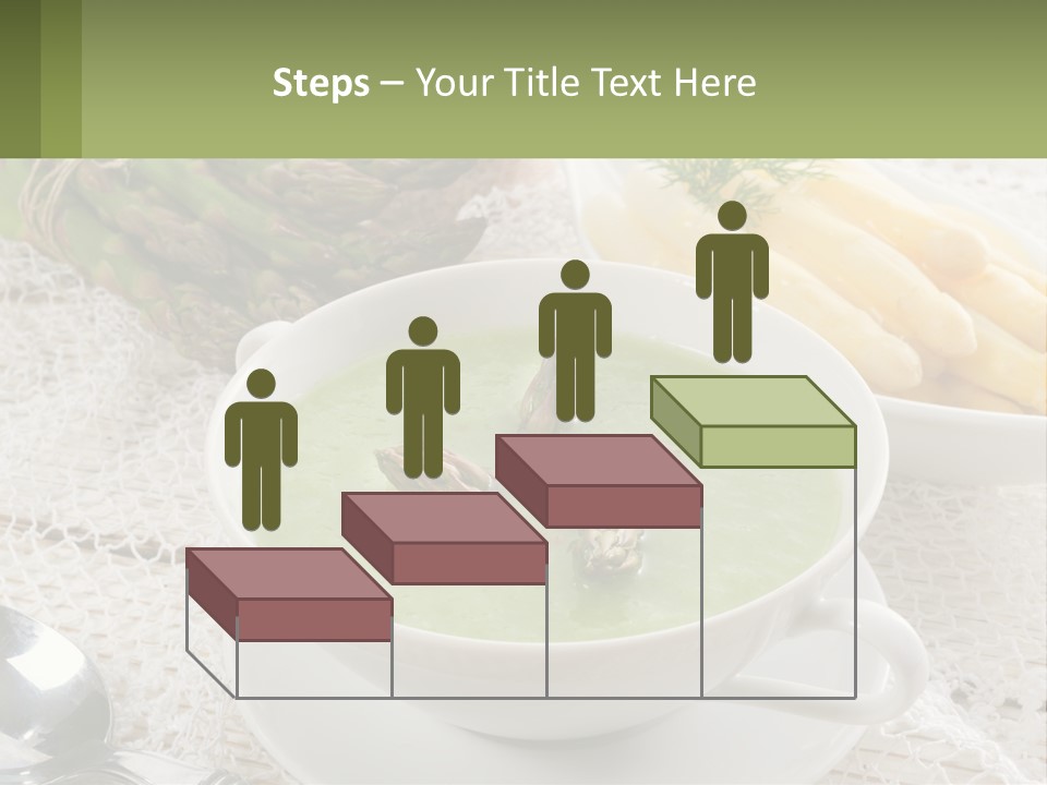 A Bowl Of Soup With Asparagus And Asparagus On The Side PowerPoint Template