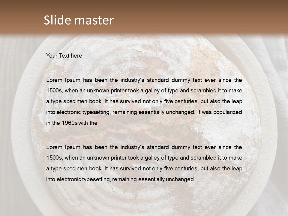A Plate Of Bread On A Wooden Table PowerPoint Template