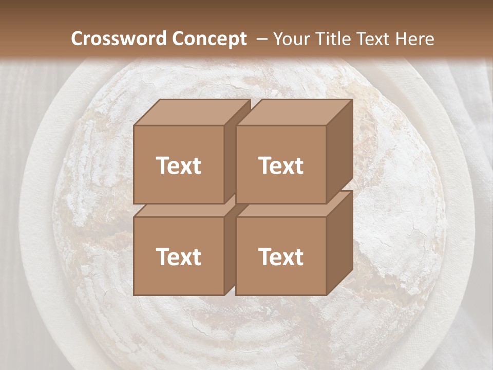 A Plate Of Bread On A Wooden Table PowerPoint Template