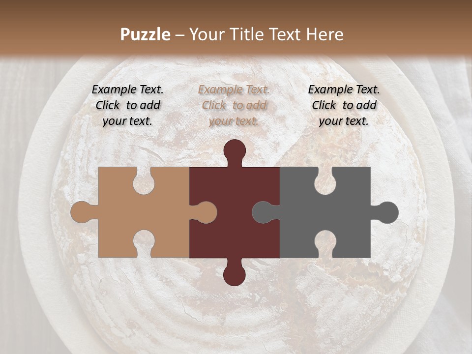 A Plate Of Bread On A Wooden Table PowerPoint Template